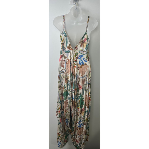 World Market Jumpsuit Womens S/M Floral Print Harem Rayon Boho Lagenlook E6 - Picture 5 of 8